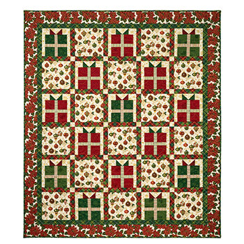 Poinsettias At Christmas - A Gift For You Quilt - Free Pattern