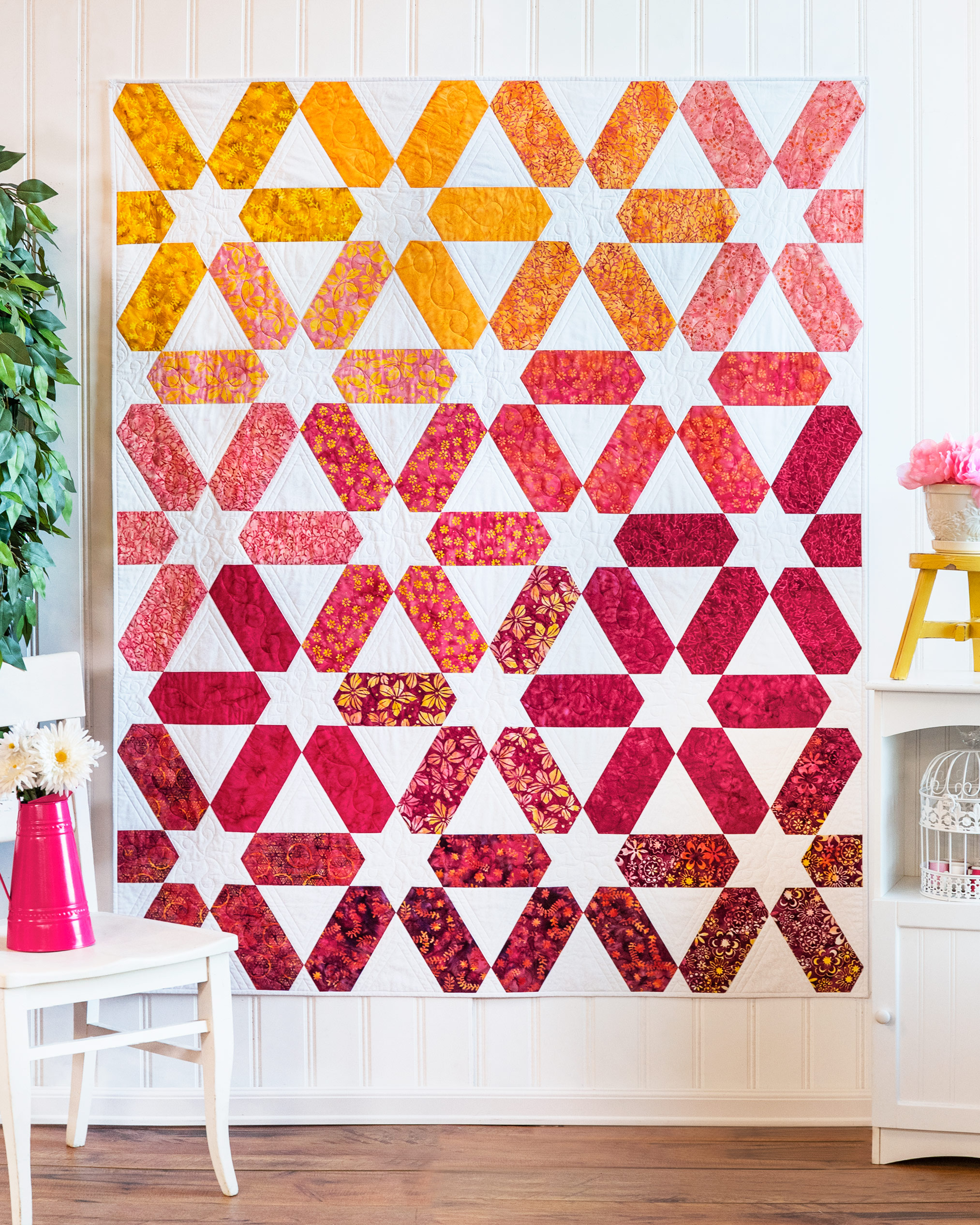 How to Use the 60º Diamond Ruler to Make a Bespoke Stars Quilt Block