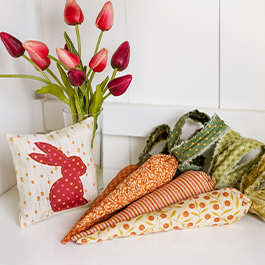 How to Make Fabric Carrots and Mini Pillow