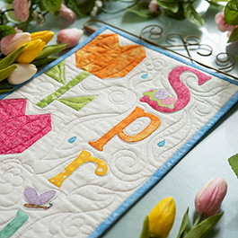 A Year in Words Wall Hanging | How to Make a Pieced Tulip Block