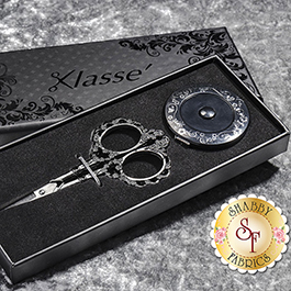 Klasse Black Embroidery Scissors and Tape Measure Gift Set