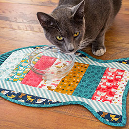 How to Make a Quilt As You Go Cat Placemat