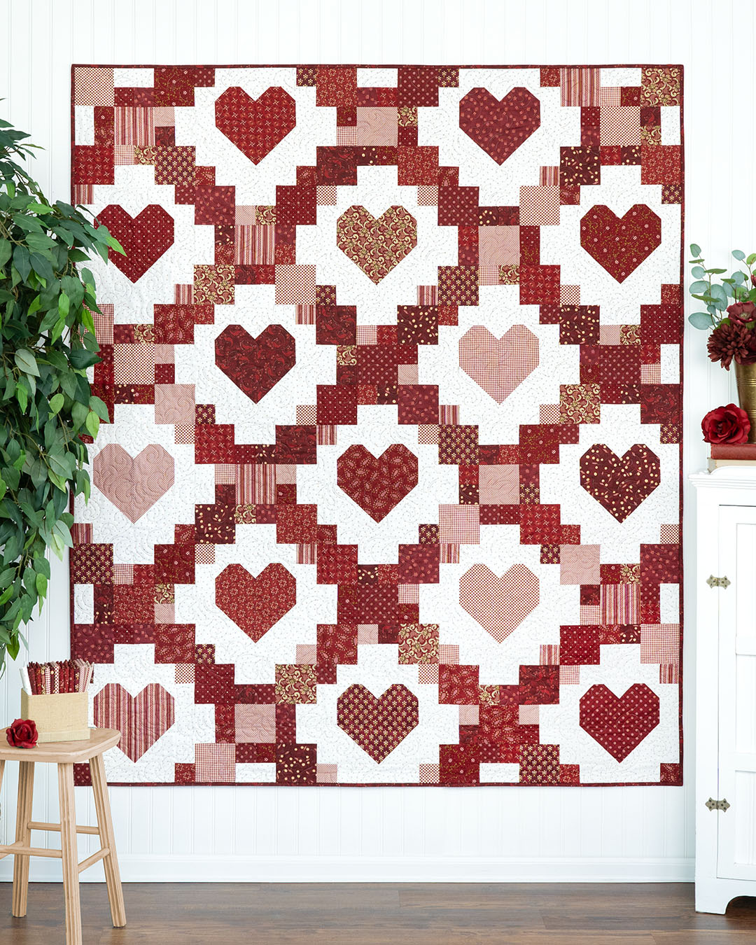 Heartsy Quilt Ki - Garnets & Gingham