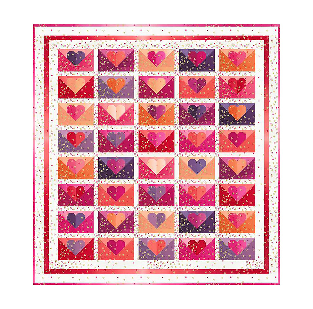 love Letters Quilt Kit - I Heart Ombre Metallic