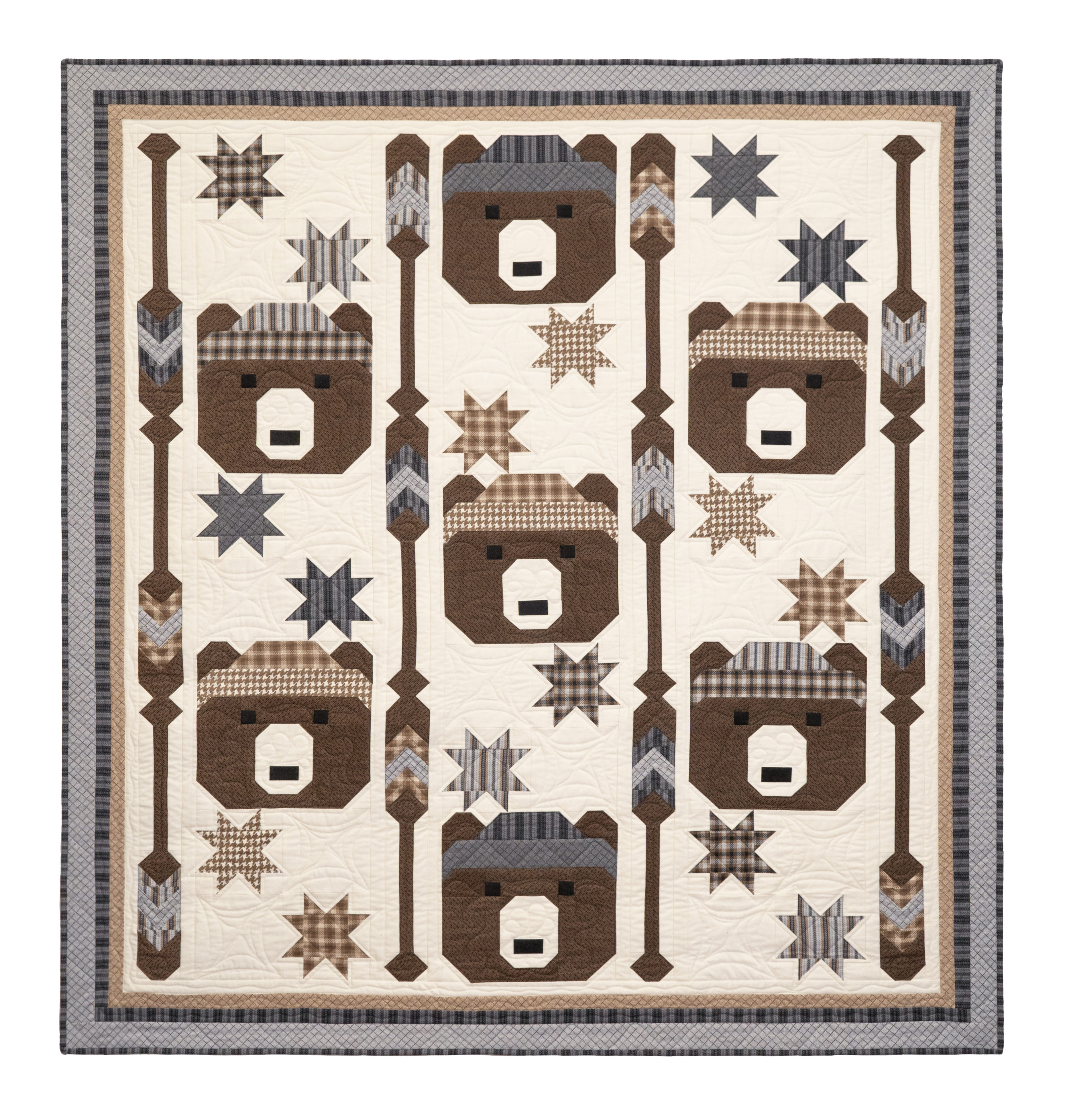 Cozy Paddling Bears Quilt Kit - Farmhouse Flannels III - RESERVE