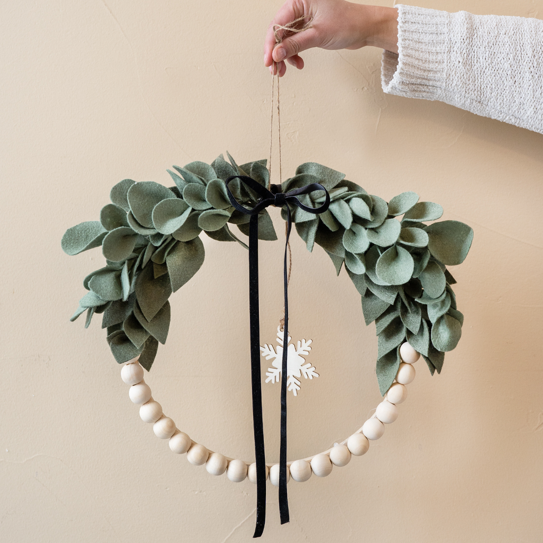 Vintage Winter hoop Wreath Kit