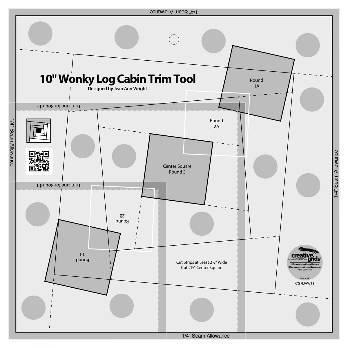 Creative Grids 10" Wonky Log Cabin Trim Tool 