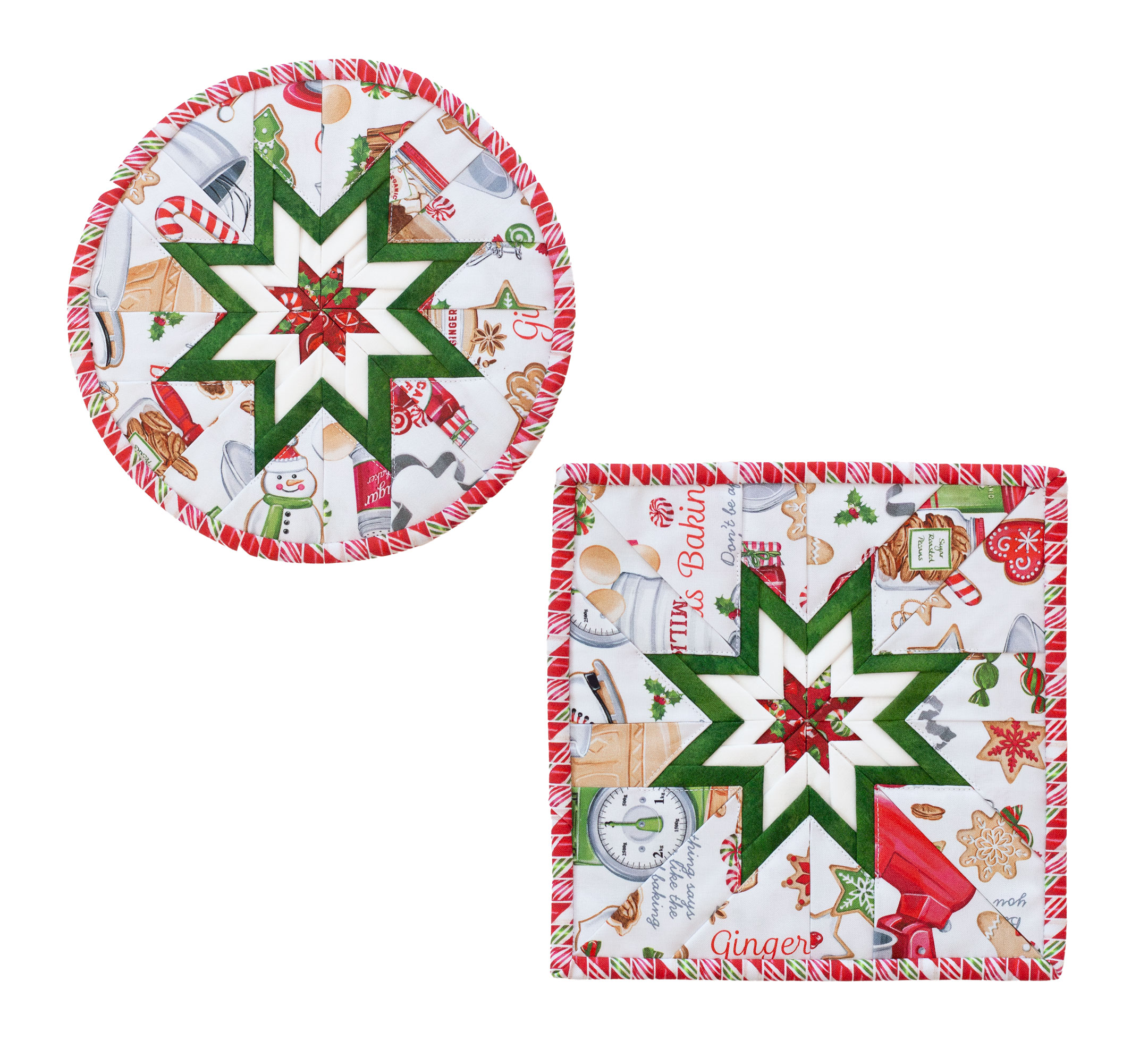 Folded Star Hot Pad Kit - Sugar Coated - Round OR Square - White